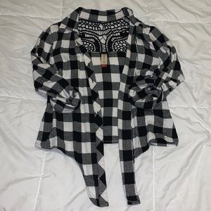 Black & White Flannel With Lace Detail